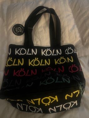 Robin Ruth Black Tote with Multicolor Köln Print